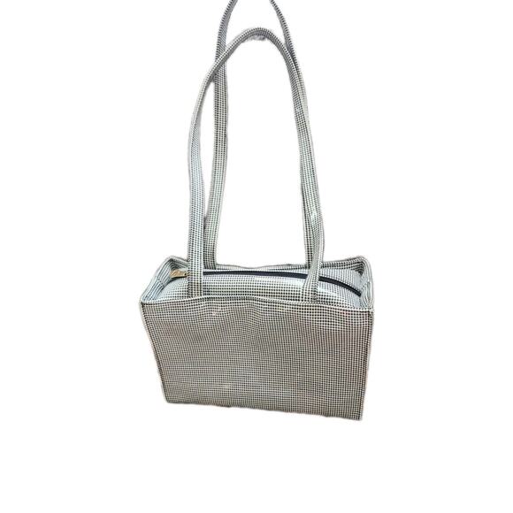 Maggie Lawrence Black And White Plaid PVC hand Bag 10x7x3 Square Style - Picture 1 of 16